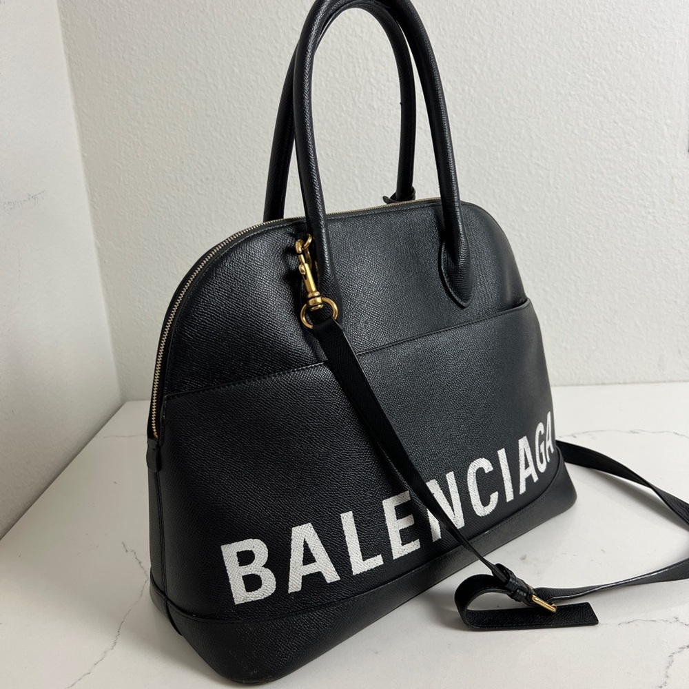 Pristine Balenciaga Ville Medium Top Handle Bag Black Small Grain Calfskin - Picture 3 of 12